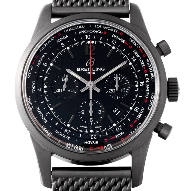 トランスオーシャン ユニタイム パイロット ブラックスチール 世界限定1000本 M051B80OCB(MB0510) メイン画像