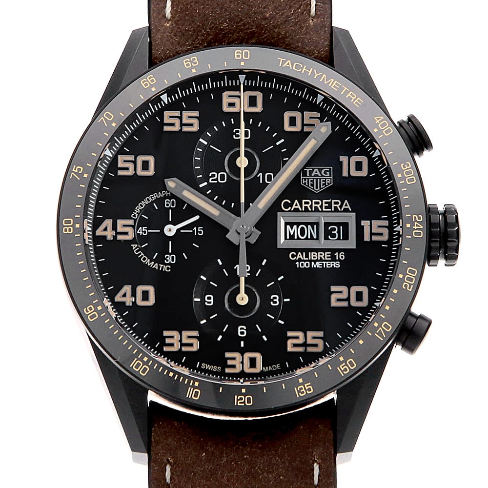 タグホイヤー カレラ キャリバー16 デイデイト クロノグラフ ブラックチタン CV2A84.FC6394 中古 メンズ