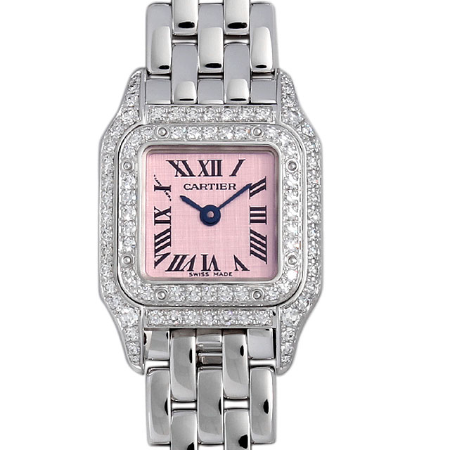 ミニパンテール ベゼル2重ダイヤ ピンクガラス WF3257F3 メイン画像