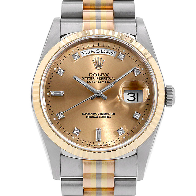 デイデイト 8Pラウンド/2Pバゲットダイヤ トリドール 18239A BIC メイン画像