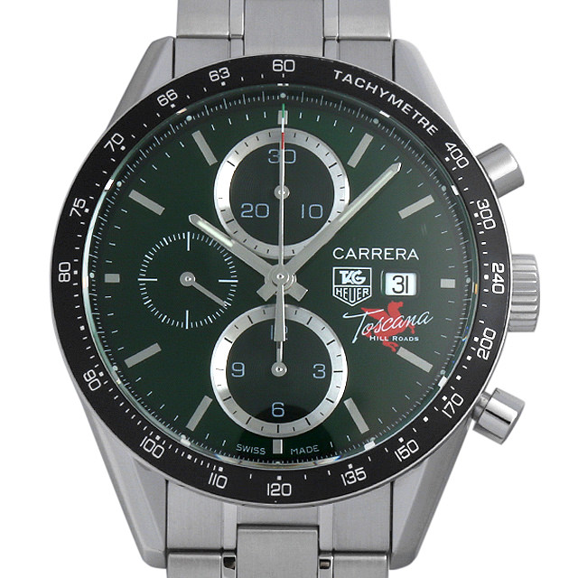 タグホイヤー カレラ タキメーター クロノグラフ トスカーナ577本 CV201Q.BA0794 中古 メンズ