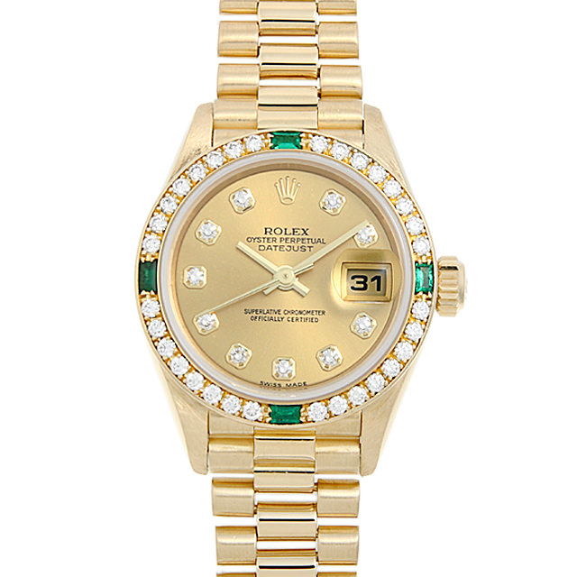 デイトジャストベゼルダイヤ 4Pエメラルド 79078G メイン画像