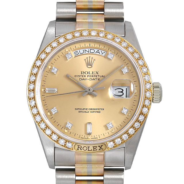 デイデイト ベゼルダイヤ 8Pラウンド/2Pバケットダイヤ 18129A BIC メイン画像