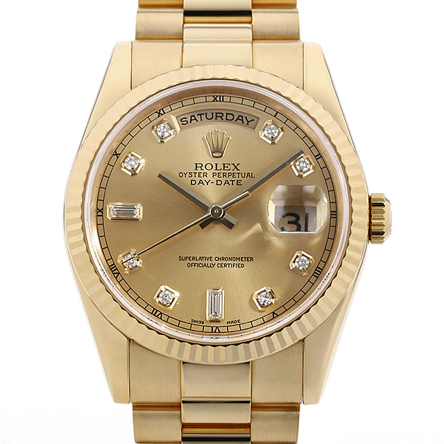 デイデイト 8Pラウンド/2Pバケットダイヤ 118238G メイン画像