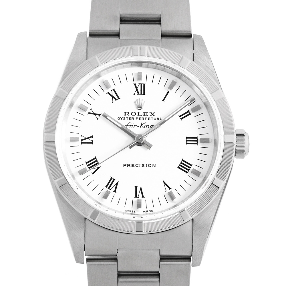 ロレックス オイスターパーペチュアル エアキング 14010M ホワイト/ローマ K番 中古 メンズ