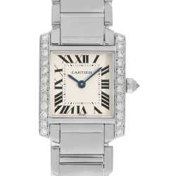 YU0035カルティエ Cartier W3140025ミスパシャ クォーツ カルティエ ミスパシャ W3140025 腕時計 シルバーxブラック 革