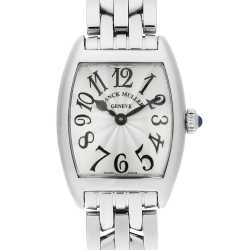 国内正規品 電池交換済 FRANCK MULLER フランクミュラー ロングアイランド クロノメトロ 902 QZ グレー ギョーシェ SS ステンレス 純正ベルト 純正尾錠 レディース クォーツ【6ヶ月保証】【腕時計】【中古】 フランク・ミュラー / FRANCK MULLER ロングアイランド ロング