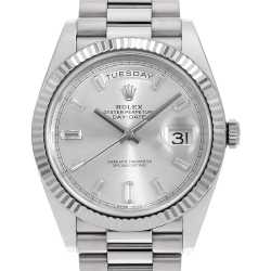 ゆき出品 デイデイト ロレックス ベゼルバケットダイヤ 18366 グレー