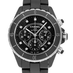 H2569 ブラック CHANEL（シャネル）J12 黒セラミック 8Pダイヤ 新品