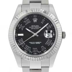 116333 ロレックス(ROLEX) デイトジャストII グレー/グリーンローマ