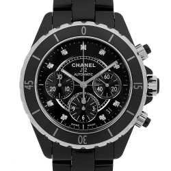 H2569 ブラック CHANEL（シャネル）J12 黒セラミック 8Pダイヤ 新品