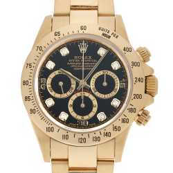 16528G ブラック ROLEX（ロレックス）コスモグラフ デイトナ 8Pダイヤ