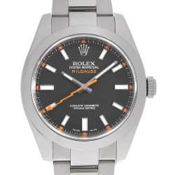 ROLEX MILGAUSS (ロレックス・ミルガウス) デザイン 掛時計 116400GV ブラック ROLEX（ロレックス）ミルガウス グリーンガラス