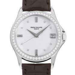 PATEK PHILIPPE パテックフィリップ 4809J-001 カラトラバ 腕時計 K18YG 革 レディース [中古] 4809J ホワイト PATEK PHILIPPE（パテックフィリップ）カラトラバ 中古