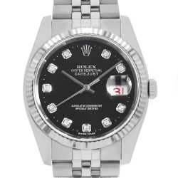 【正規品　ROLEX】デイトジャスト ダイヤ10P 116234G ブラック ROLEX（ロレックス）デイトジャスト 10Pダイヤ