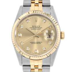 ROLEX　ロレックス　デイトジャスト　16013G 10Pダイヤ　YG/SS 16013G シャンパン ROLEX（ロレックス）デイトジャスト 10P