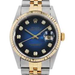 ロレックス デイトジャスト ラグダイヤ 69188 ブラック バー W番 レディース 中古 腕時計 ROLEX - ロレックス デイトジャスト ラグダイヤ 69188 ブラック バー W