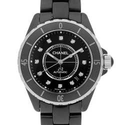 H5702 ブラック CHANEL（シャネル）J12 黒セラミック 12Pダイヤ 中古