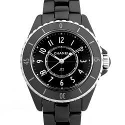 CHANEL ブラック ゴールド セラミック 時計 J12 ブラック - スイスウォッチ | CHANEL シャネル