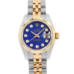 ロレックス デイトジャスト 79173NR ブラックシェル ローマ Y番 レディース 中古 腕時計 179173NR ブラックシェル ROLEX（ロレックス）デイトジャスト 中古