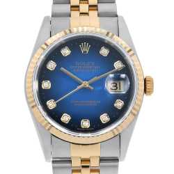 ロレックス Rolex 腕時計 デイトジャスト 79173G P番 2000年製 10ポイント ダイヤインデックス シャンパンカラー文字盤 フルーテッドベゼル ジュビリーブレス K18YG SS 自動巻き 【中古】 79173G シャンパン ROLEX（ロレックス）デイトジャスト 10Pダイヤ 中古