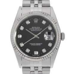 16234G ブラック ROLEX（ロレックス）デイトジャスト 10Pダイヤ 中古