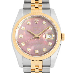 ロレックス デイトジャスト ベゼル12Pダイヤ 10Pダイヤ  69288G シャンパン R番 レディース 中古 腕時計 ROLEX - ロレックス デイトジャスト ベゼル12Pダイヤ 10Pダイヤ 69288G