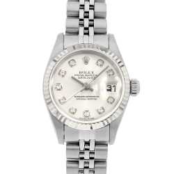 ロレックス デイトジャスト 10Pダイヤ 79174G ブルー A番 レディース 中古 腕時計 79174G ROLEX（ロレックス） デイトジャスト 10Pダイヤ ブルー 中古