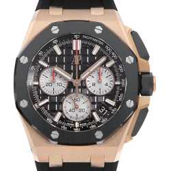 【143559】AUDEMARS PIGUET オーデマ・ピゲ 77605OK.OO.A101CA.01 ロイヤルオーク オフショア アイボリーダイヤル PG/ラバー 自動巻き ギャランティーカード 純正ボックス 腕時計 時計 WATCH ユニセックス【中古】 77605OK.OO.A101CA.01 ロイヤル オーク オフショア オートマティック