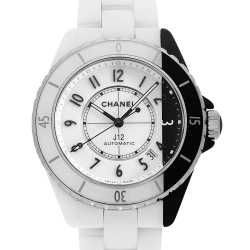 シャネル J12 白セラミック ダイヤモンド H6418 レディース 中古 腕時計 CHANEL - シャネル J12 白セラミック ダイヤモンド H6418 レディース