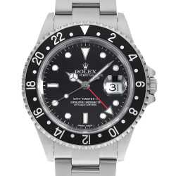 ROLEX GMTマスターⅡ 16710純正品 黒×赤（コーク）ベゼルディスク 16710 ブラック ROLEX（ロレックス）GMTマスターII 赤黒ベゼル 中古