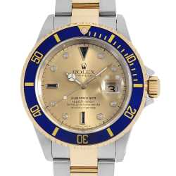 ロレックス サブマリーナ ジャンク品 16613SG シャンパン ROLEX（ロレックス）サブマリーナ デイト 8Pダイヤ