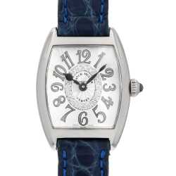 国内正規品 電池交換済 FRANCK MULLER フランクミュラー ロングアイランド クロノメトロ 902 QZ グレー ギョーシェ SS ステンレス 純正ベルト 純正尾錠 レディース クォーツ【6ヶ月保証】【腕時計】【中古】 フランク・ミュラー / FRANCK MULLER ロングアイランド ロング