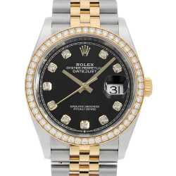 16233G ブラック ROLEX（ロレックス）デイトジャスト 10Pダイヤ 中古