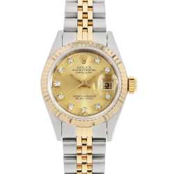ROLEX ロレックス 69258G デイトジャスト ベゼル 10P ダイヤモンド 腕時計 K18YG K18YG ダイヤモンド レディース [中古] ROLEX ロレックス 69258G デイトジャスト 10P ダイヤモンド 腕時計 K18