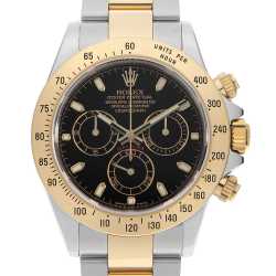 【16523様】✨ノーロゴクロノグラフ✨ ブラック 黒文字盤 y2k 16523 ブラック ROLEX（ロレックス）コスモグラフ デイトナ 中古