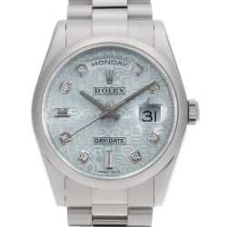 128236A アイスブルー ROLEX（ロレックス）デイデイト36 10Pバゲット
