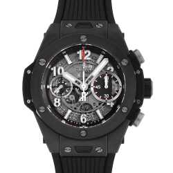 ⭐️正規品HUBLOラバーベルト ストラップ ビックバンウニコ 45mm黒中古 ♪ ウブロ HUBLOT ビッグバン クロコ×ラバーバンド ブラック