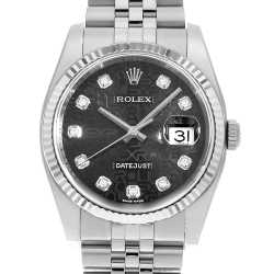 116234G ブラック ROLEX（ロレックス）デイトジャスト 10Pダイヤ 中古  