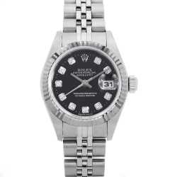 大量入荷 79174G 10Pダイヤ ROLEX（ロレックス）デイトジャスト ブラック 時計