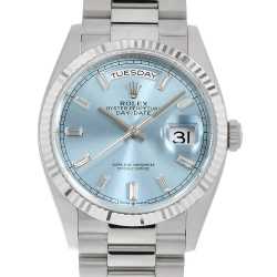 くれさん  ピンク＆ブルー 118206 ROLEX（ロレックス） デイデイト アイスブルー/バー 中古