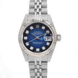 69173G ブルー ROLEX（ロレックス）デイトジャスト 10Pダイヤ 中古