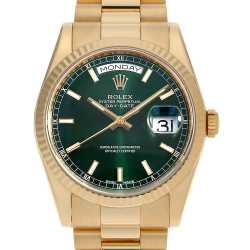 アクセサリー Special Rolex Day-Date 36 Rose Gold Ferrite Diamond Dial & Smooth Domed