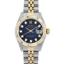 69173G ブルー ROLEX（ロレックス）デイトジャスト 10Pダイヤ 中古