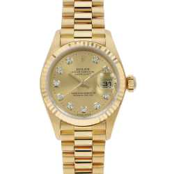 ロレックス デイトジャスト 10Pダイヤ 69178G シャンパン U番 レディース 中古 腕時計 69178LS シャンパン ROLEX（ロレックス）デイトジャスト サークル