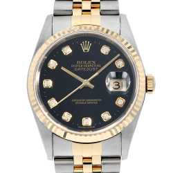 ROLEX ロレックス DATEJUST デイトジャスト 10Pダイヤ 16234G ブラック ROLEX（ロレックス）デイトジャスト 10Pダイヤ 中古