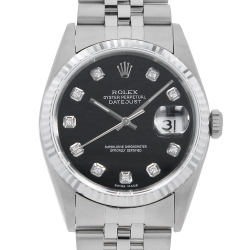 116234G ブラック ROLEX（ロレックス）デイトジャスト 10Pダイヤ 中古 