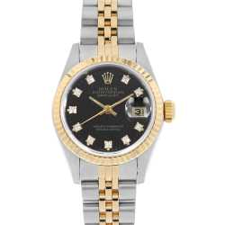 69138G ブラック ROLEX（ロレックス）デイトジャスト ベゼルダイヤ 10P
