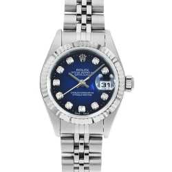 69173G ブルー ROLEX（ロレックス）デイトジャスト 10Pダイヤ 中古