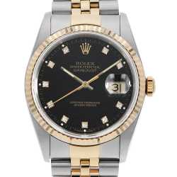 16233G ブラック ROLEX（ロレックス）デイトジャスト 10Pダイヤ 中古 